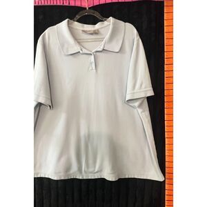 Croft & Barrow Woman 2X Light Blue Short Sleeve Polo Shirt Plus Size
